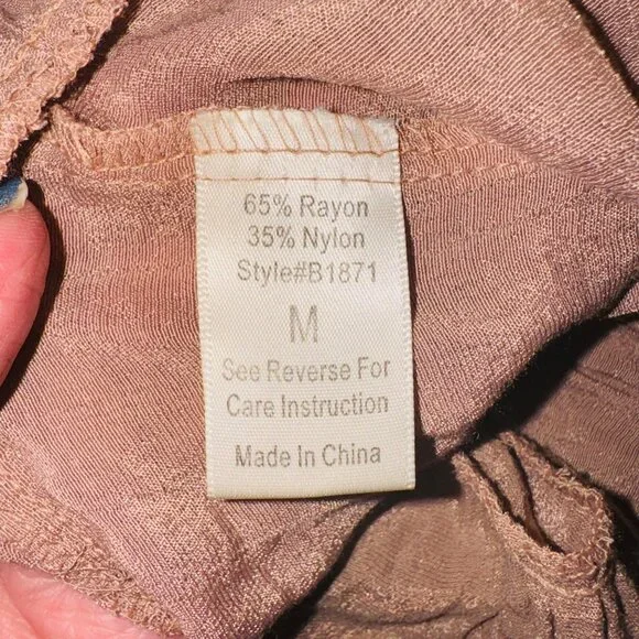 Anthropologie Blue Bird Boho Peasant Babydoll Crochet Lace M Cottage Dusty Rose - Picture 7 of 15